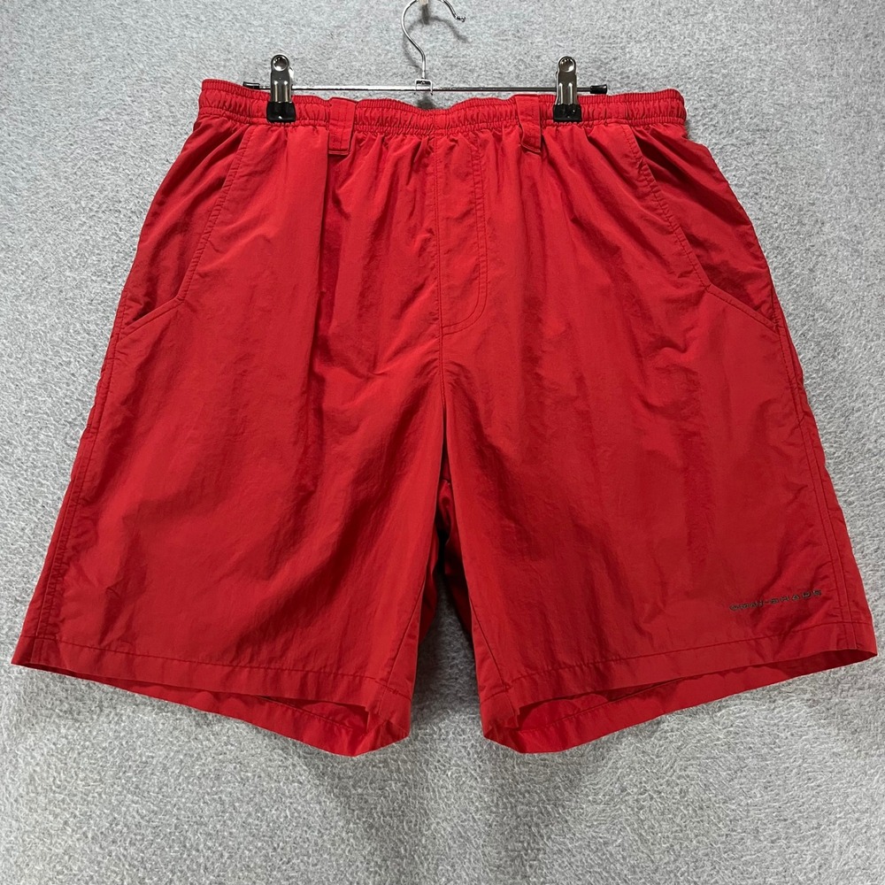 Columbia Shorts PFG Mens Medium 36 Red Nylon Fishing Outdoor Sportswear